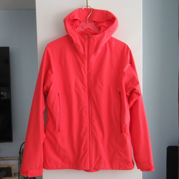 MERRELL SELECT XDRY WATERPROOF JACKET LADIES L/XL COAT TECH HOODED ORANGE - Picture 1 of 16